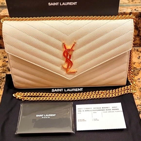 Absolutely gorgeous YSL CROSSBODY MONOGRAM CHAIN WALLET BAG. - Picture 1 of 11